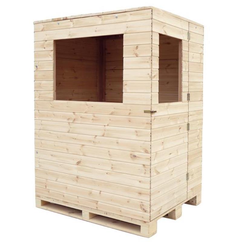 Sales hut "Jarek" with bank and table on pallet