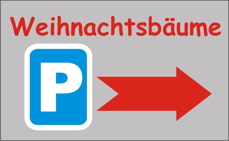 Parkplatzschild - 100 x 50 cm - grau/rot PVC-Plane Blockaut, 0,4 mm, 6 Ösen