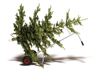 Weihnachtsbaumkarre zum Transportieren des Weihnachtsbaumes zum Auto