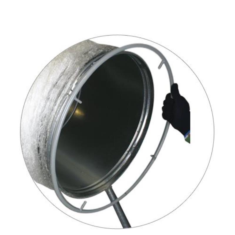 Scraper ring for GRP funnel