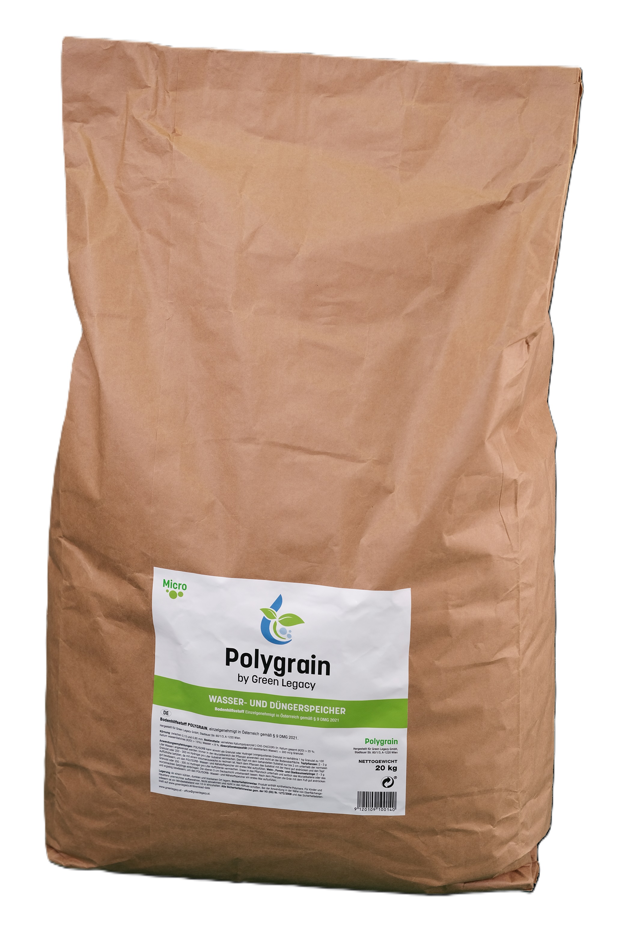 Polygrain - Dünger- & Wasserspeichergranulat - 25 kg im Sack - univers. Bodenhilfsstoff