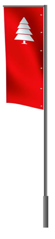Flag "Bundesverband" 100 x 300 cm hejst højt, rød/hvid