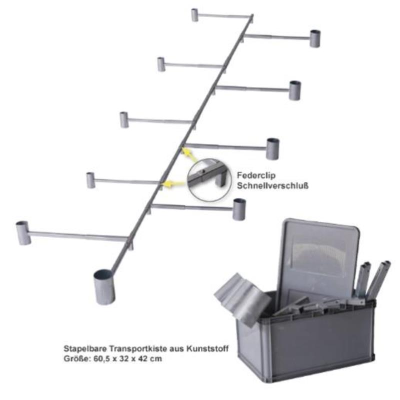 DIWA Steckfix Präsentationsständer 10x100 mm 10-fach Ständer inkl. Transportkiste