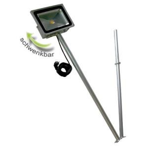 LED Strahler mit klappbaren Lichtmast Länge 240 cm, klappbar inkl. 5 m Kabel und Stecker