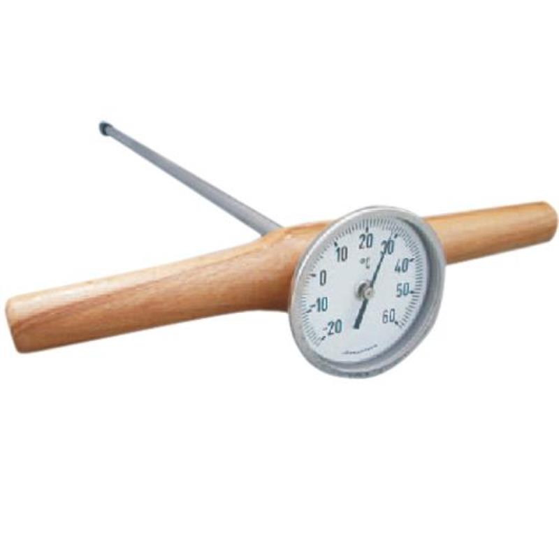 Stauwärme-Thermometer -20°C bis +60°C; Schwert ca. 60 cm m. Holzgriff