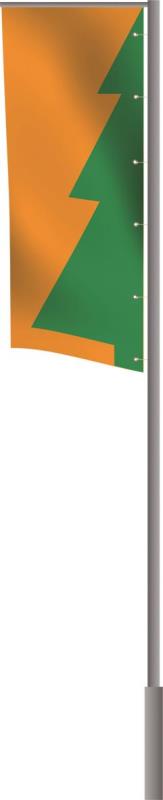 Fahne "Signal" 100 x 300 cm Hiss hoch, orange/grün