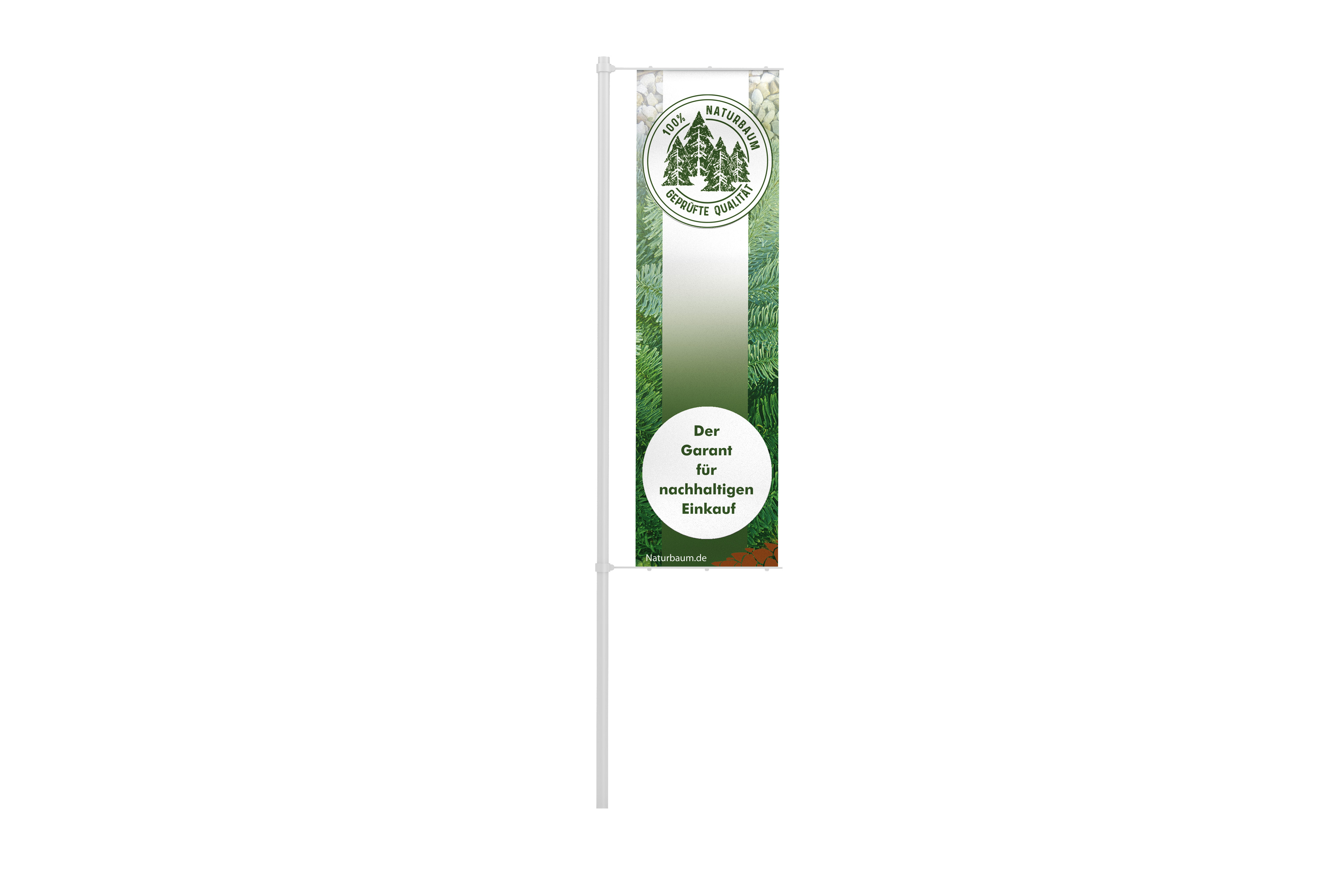 Fahne Naturbaum - 300 x 100 cm gesäumt für Galgenmast