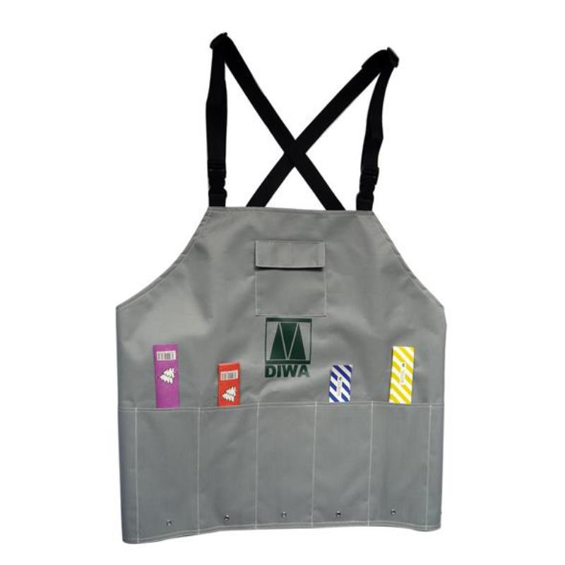 Label apron with 7 pockets / 1 breast pocket - grey