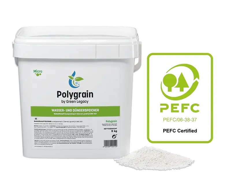 Polygrain - Dünger- & Wasserspeichergranulat - 5 kg im Eimer - univers. Bodenhilfsstoff