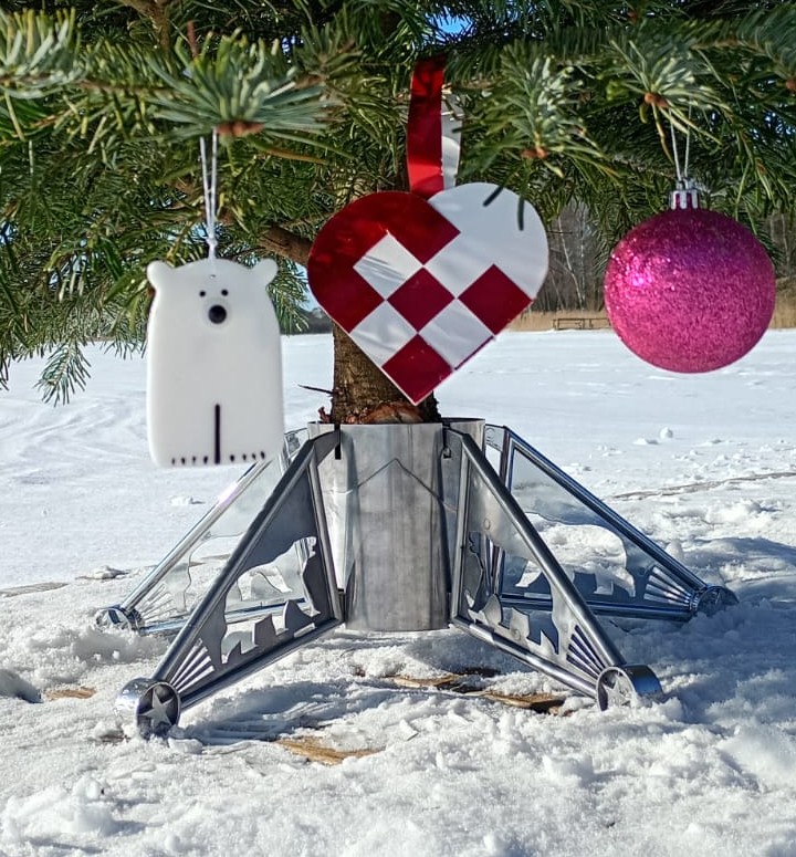 Bjørnekloen juletræsfod - sølv