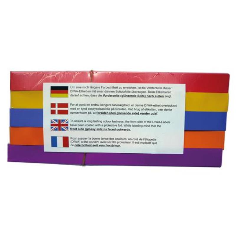 Streifenetikett - Premium - 5 Farben uni 1 Pack = 1.000 Stück /ca. 220 x 20 mm