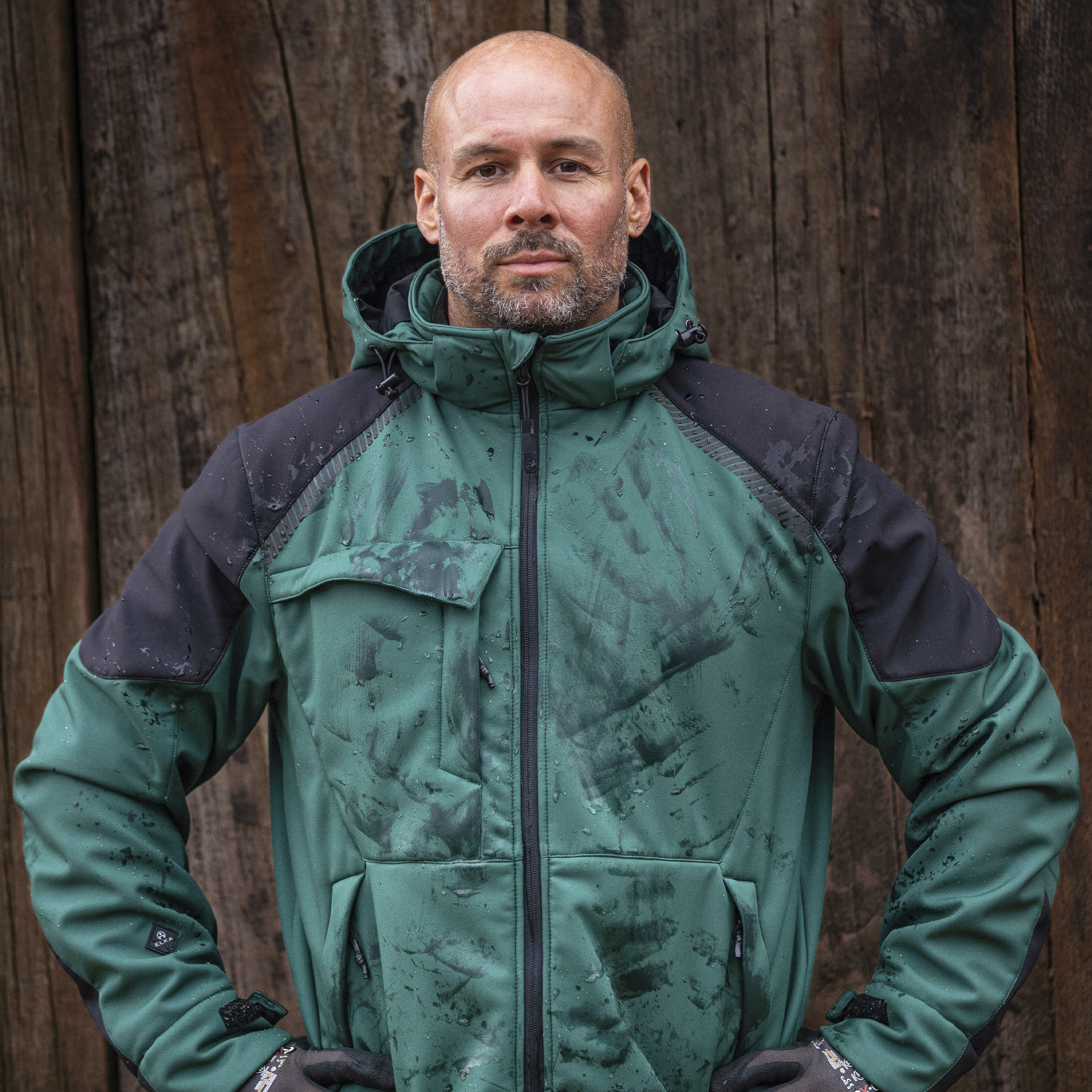 Working Xtreme vinter softshell jakke - Åndbar og vandafvisende - grøn/sort