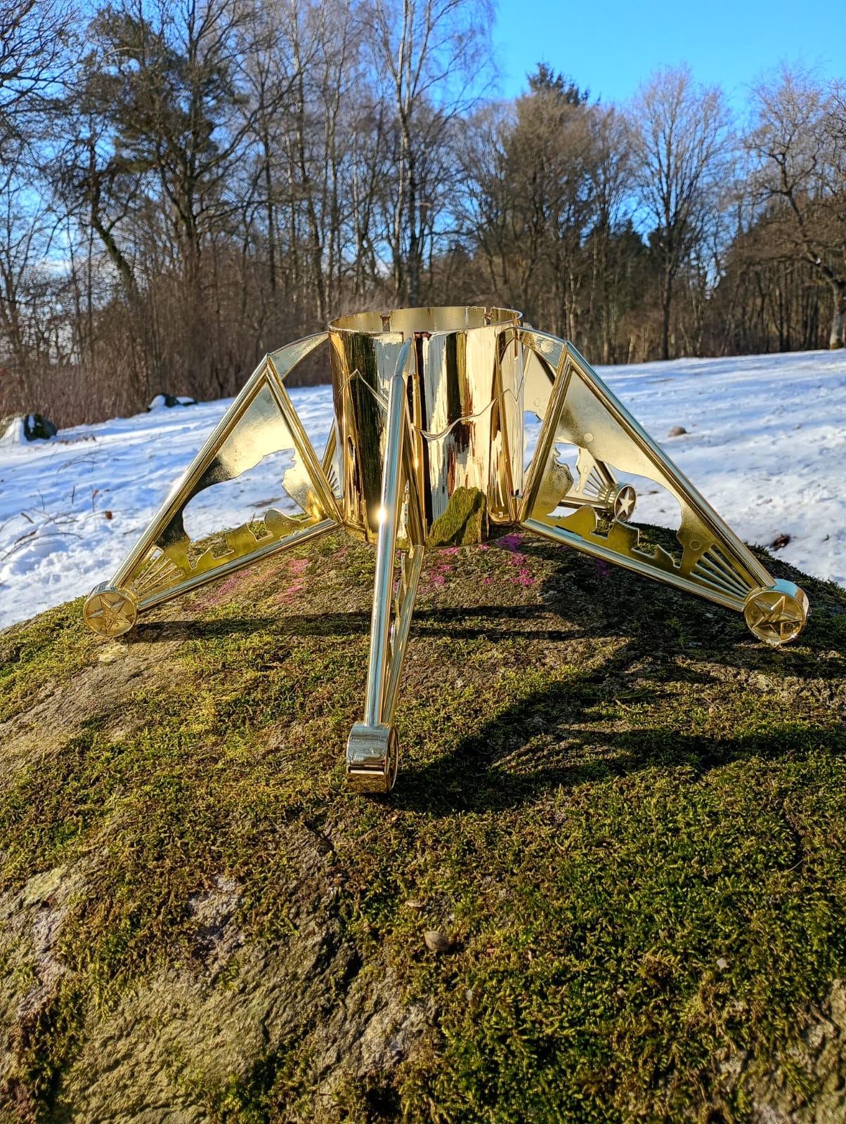 Bjørnekloen juletræsfod - guld