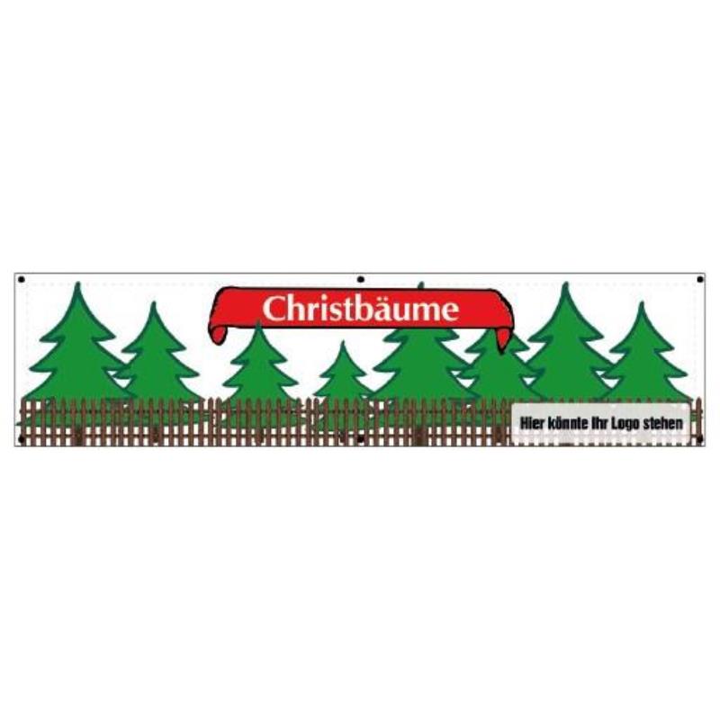 Transparent - Weihnachtswald Motiv: Christbäume inkl. Logo