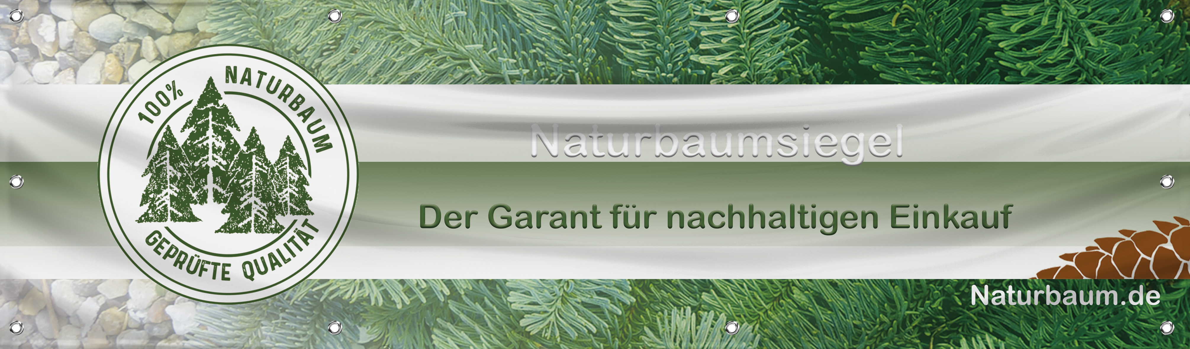 Banner naturtræ - 180 x 60 cm, tekst: tysk